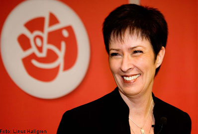 Mona Sahlin stormer frem i svenske meningsmålinger trods skandaler i bagagen. Foto: Linus Hallgren
