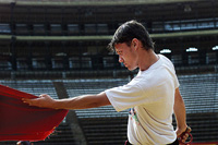 A young bullfighter practises without a bull in Valencia, Spain (photo: Michael Lund)